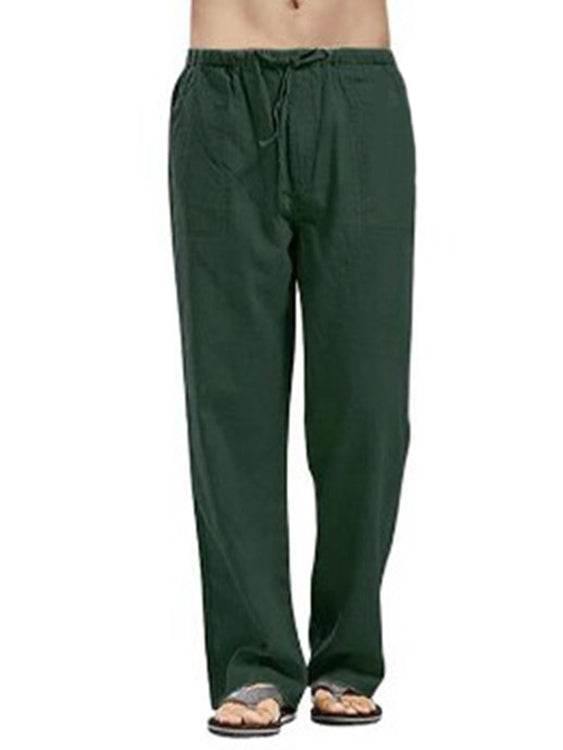 Men's Full Size Drawsting Straight Leg Pants Plus Size - Hovatok
