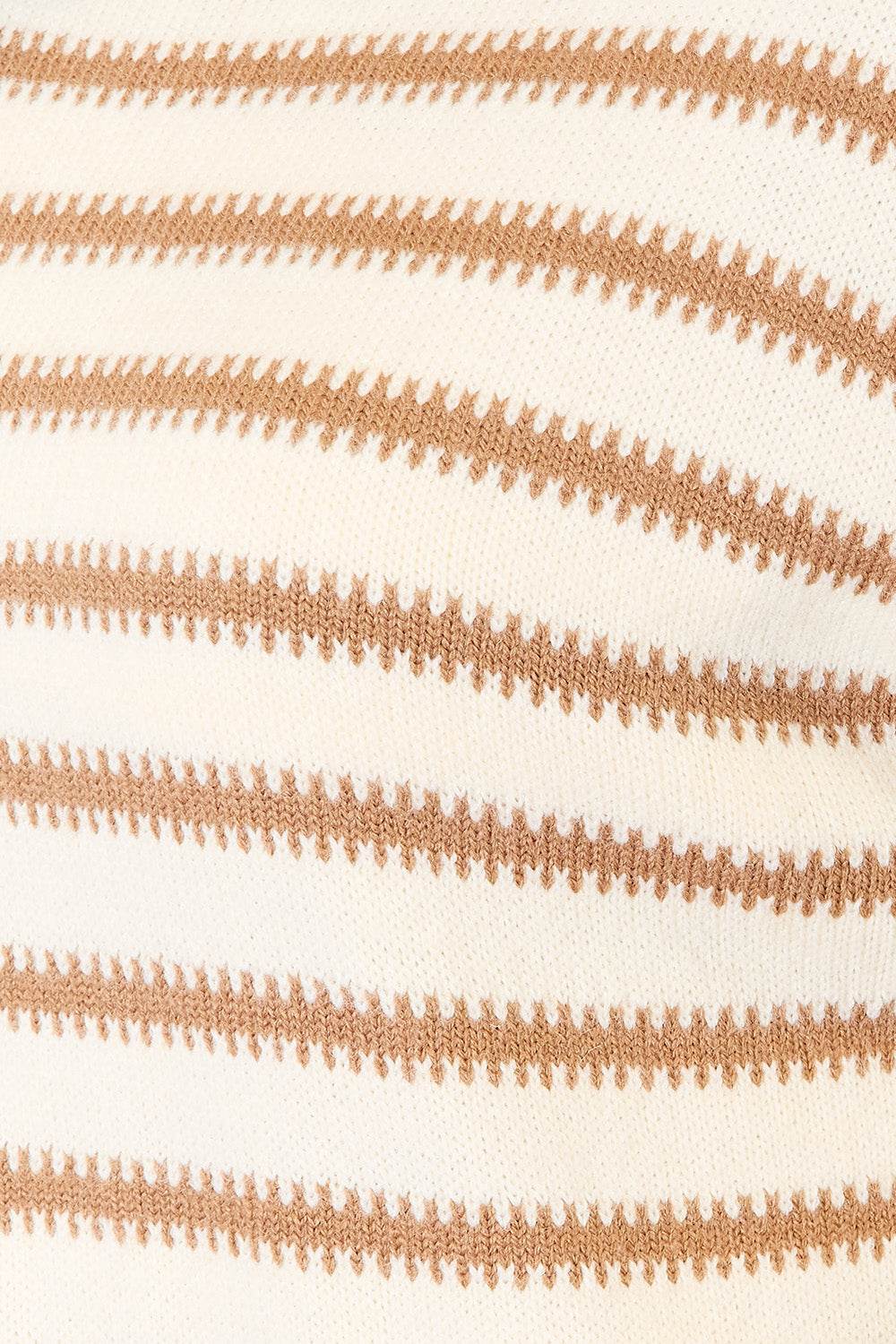 Double Take Striped Boat Neck Sweater - Hovatok