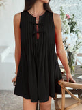 Devine Pleated Sleeveless Mini Dress - Hovatok