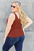 Basic Bae Full Size Square Neck Wide Strap Tank - Hovatok