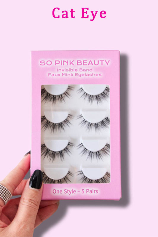 SO PINK BEAUTY Faux Mink Eyelashes 5 Pairs - Hovatok