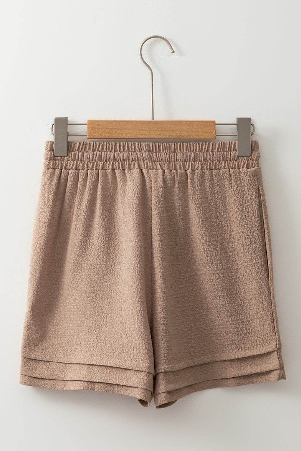 Textured Tiered Edge High Waist Shorts - Hovatok