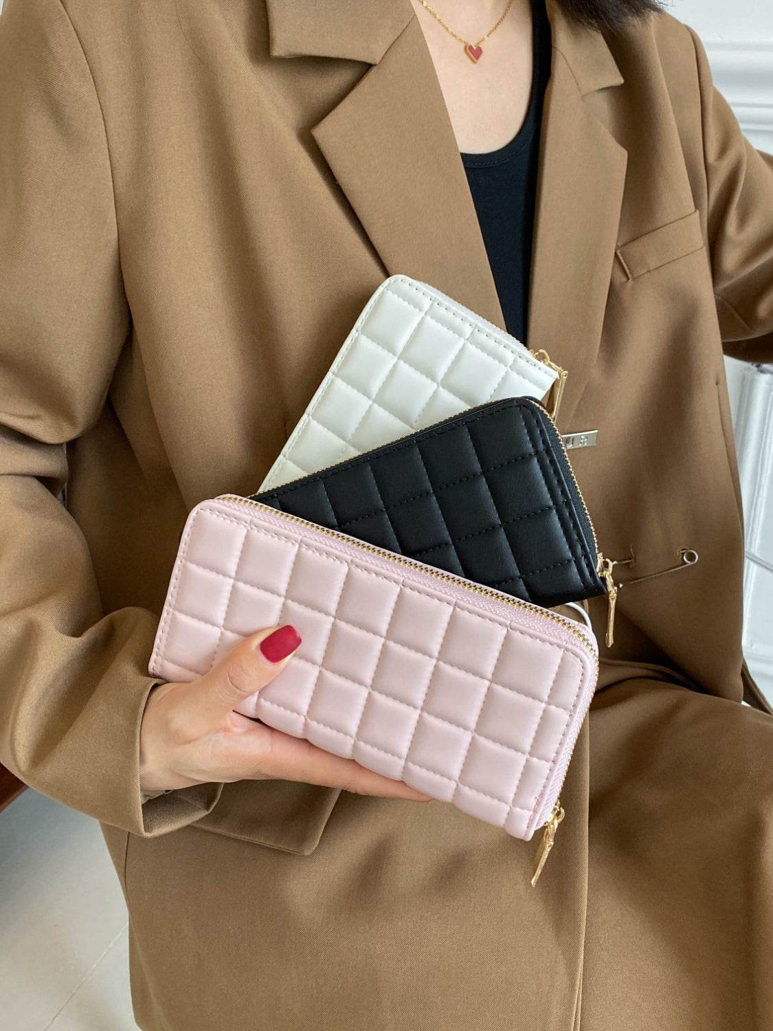 PU Leather Solid Color Wallet - Hovatok