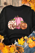 Pumpkin Graphic Round Neck Dropped Shoulder Sweatshirt - Hovatok