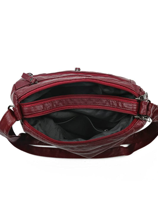 Adjustable Strap PU Leather Shoulder Bag - Hovatok