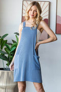 Heimish Full Size Ribbed Sleeveless Mini Tank Dress Plus Size - Hovatok