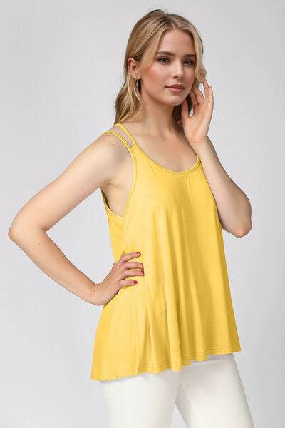 Basic Bae Bamboo Scoop Neck Double Spaghetti Straps Cami - Hovatok