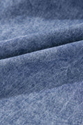 Tie V Neck Tucking Detail Short Sleeve Denim Dress - Hovatok