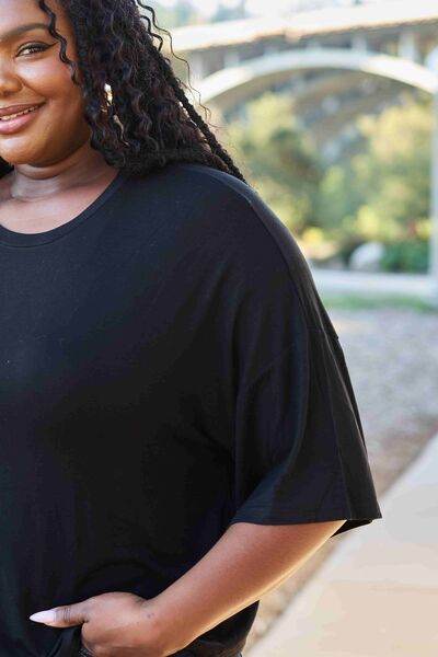 Basic Bae Full Size Round Neck Drop Shoulder T-Shirt - Hovatok