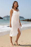 Slit Scoop Neck Wide Strap Cover Up - Hovatok