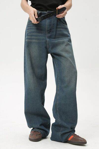 Men's Mid Rise Straight Leg Jeans - Hovatok