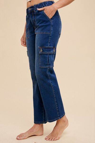 Annie Wear Straight Leg Jeans with Cargo Pockets - Hovatok