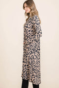 Celeste Full Size Leopard V-Neck Long Sleeve Cardigan - Hovatok