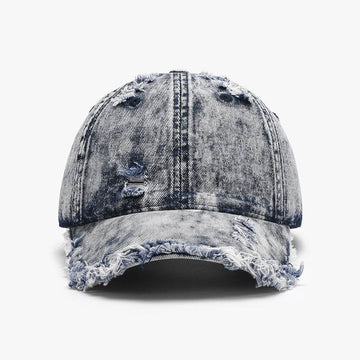 Distressed Cotton Adjustable Baseball Cap - Hovatok