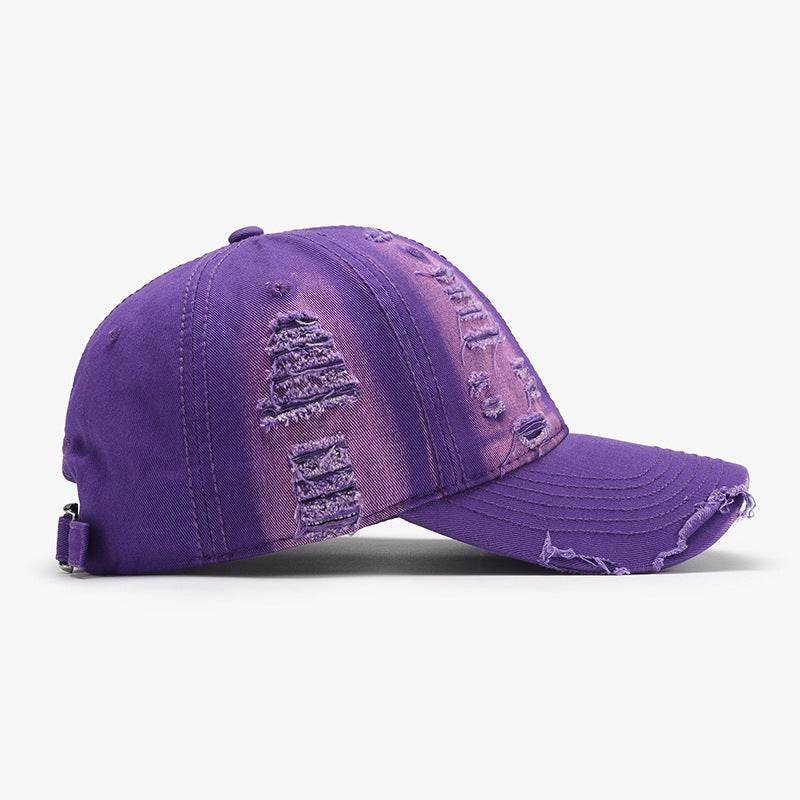 Distressed Adjustable Cotton Baseball Cap - Hovatok