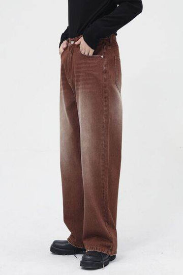 Wide Straight Jeans with Pockets - Hovatok