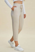 Basic Bae Full Size Air Scuba Drawstring High Waist Cropped Pants - Hovatok