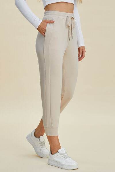 Basic Bae Full Size Air Scuba Drawstring High Waist Cropped Pants - Hovatok
