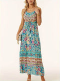 Printed Scoop Neck Midi Cami Dress - Hovatok
