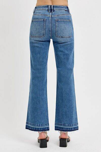 RISEN Full Size Raw Hem Ankle Bootcut Jeans Plus Size - Hovatok