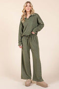 BOMBOM Tied Checkered Wide Leg Pants - Hovatok