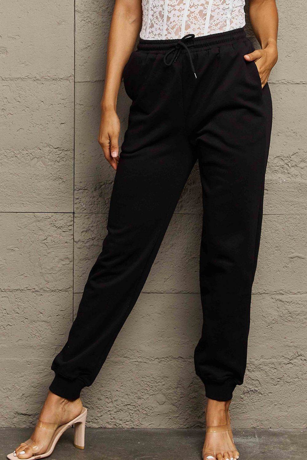 Simply Love Full Size Drawstring Sweatpants - Hovatok