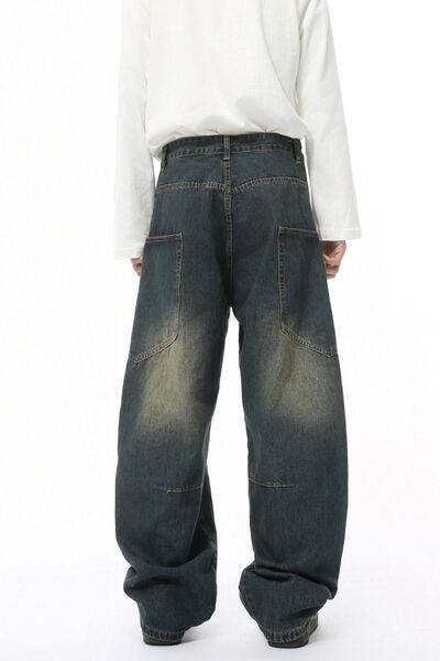 Mid Rise Waist Jeans with Pockets - Hovatok