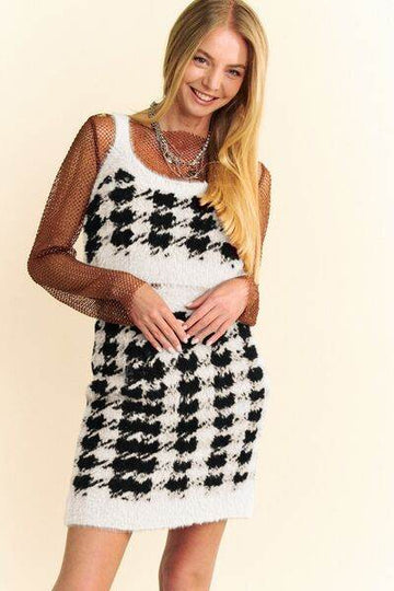Davi & Dani Scoop Neck Wide Strap Top and Skirt Sweater Set - Hovatok
