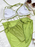 Frill Trill Halter Neck Three-Piece Swim Set - Hovatok