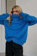 Basic Bae Turtleneck Dropped Shoulder Long Sleeve Sweater - Hovatok