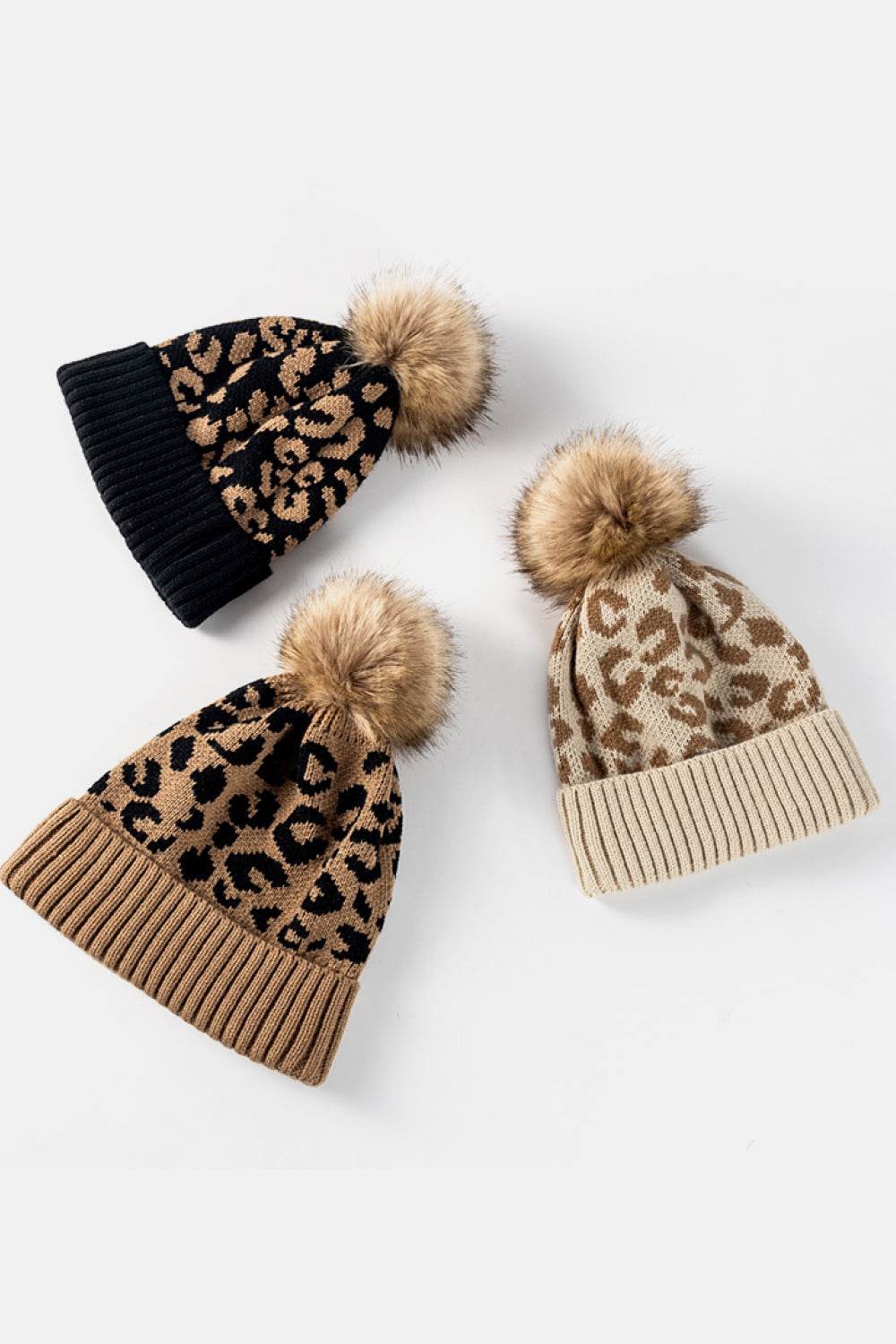 Leopard Pom-Pom Cuffed Beanie - Hovatok