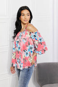 Sew In Love Full Size Fresh Take Floral Cold-Shoulder Top - Hovatok