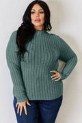Basic Bae Full Size Ribbed Mock Neck Long Sleeve T-Shirt - Hovatok