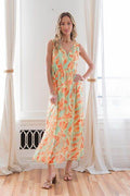 Sew In Love Printed V-Neck Sleeveless Dress - Hovatok
