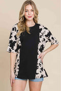 BOMBOM Rodeo Love Ribbed Animal Contrast Tee - Hovatok
