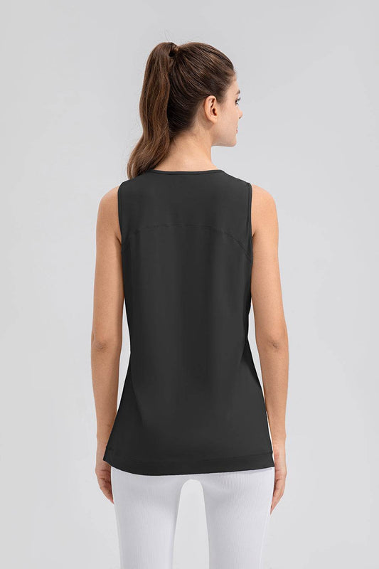 Slit Round Neck Tank - Hovatok