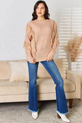 And The Why Tassel Detail Long Sleeve Sweater - Hovatok
