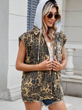 Leopard Buttton Up Denim Vest - Hovatok