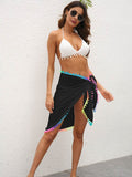 Rainbow Pompom Trim Swim Skirt - Hovatok