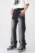 Men's Washed Straight Leg Jeans - Hovatok