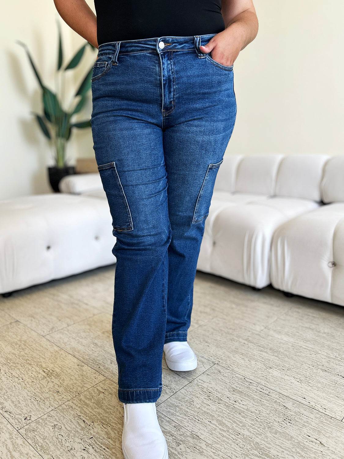 Judy Blue Full Size High Waist Cargo Jeans - Hovatok