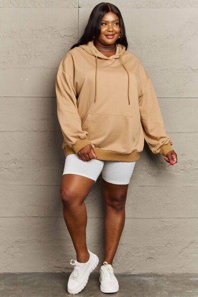Full Size Long Sleeve Dropped Shoulder Hoodie - Hovatok