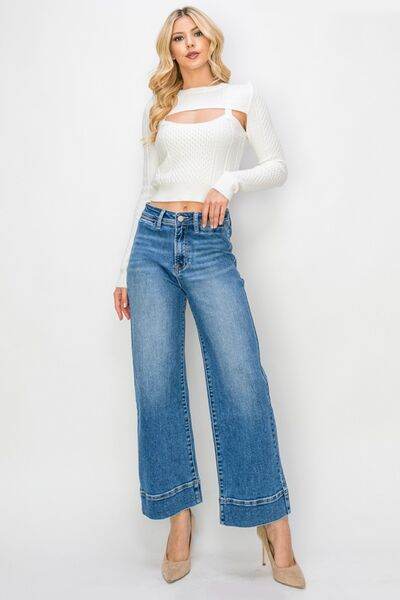 RISEN Full Size High Rise Wide Leg Jeans - Hovatok