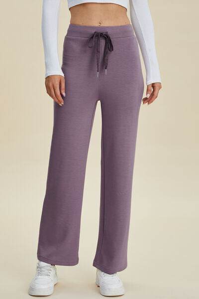 Basic Bae Full Size Air Scuba Drawstring Wide Leg Pants - Hovatok
