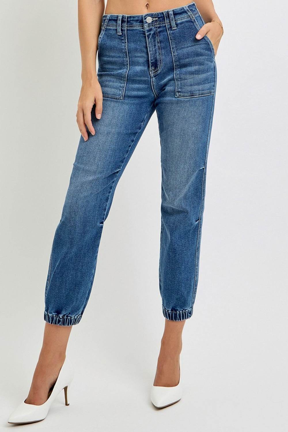 RISEN Full Size High Rise Ankle Jogger Jeans - Hovatok