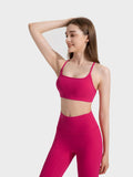 Millennia Crisscross Back Scoop Neck Active Cami with Detachable Chest Pads - Hovatok