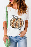 Pumpkin Round Neck Short Sleeve T-Shirt - Hovatok