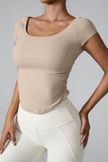 Round Neck Short Sleeve Active T-Shirt - Hovatok