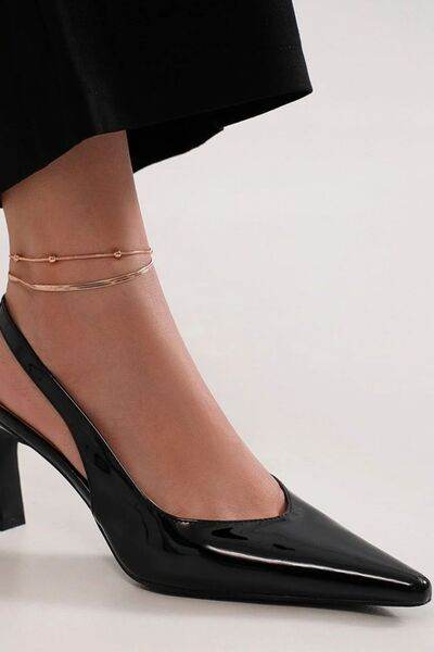 Beast Fashion Faux Leather Point Toe Slingback Pumps - Hovatok