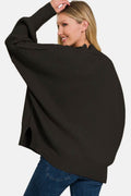 Zenana Side Slit Oversize Sweater - Hovatok
